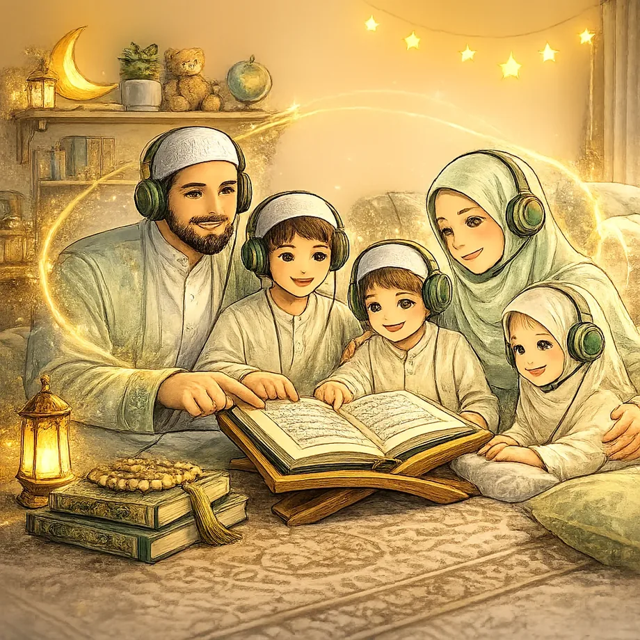 Family learning the Quran together — Shining Stars Program
